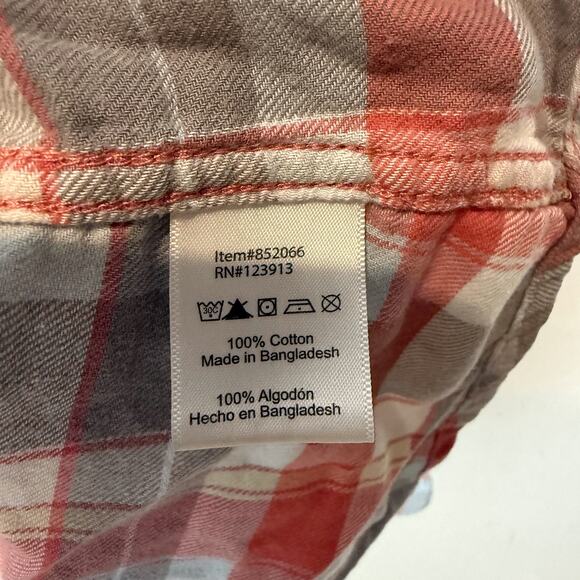 Jachs Girlfriend BEA Flannel Shirt Mens Small Blue Plaid Long Sleeve Snap - Picture 10 of 14